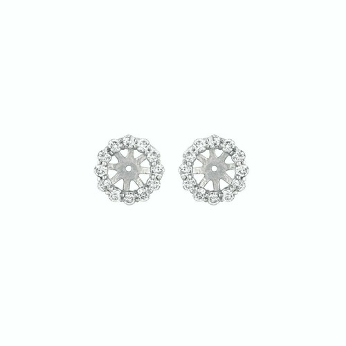 Pre-owned Morris 0.80 Ct 4 Pointers Natural Diamond Jacket Earrings 14k White Gold Center 6 Mm