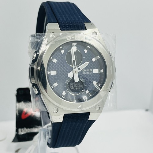 Pre-owned Casio Women's Baby-g Digital/analog Msg-c100-2a Silver/blue 36mm Watch