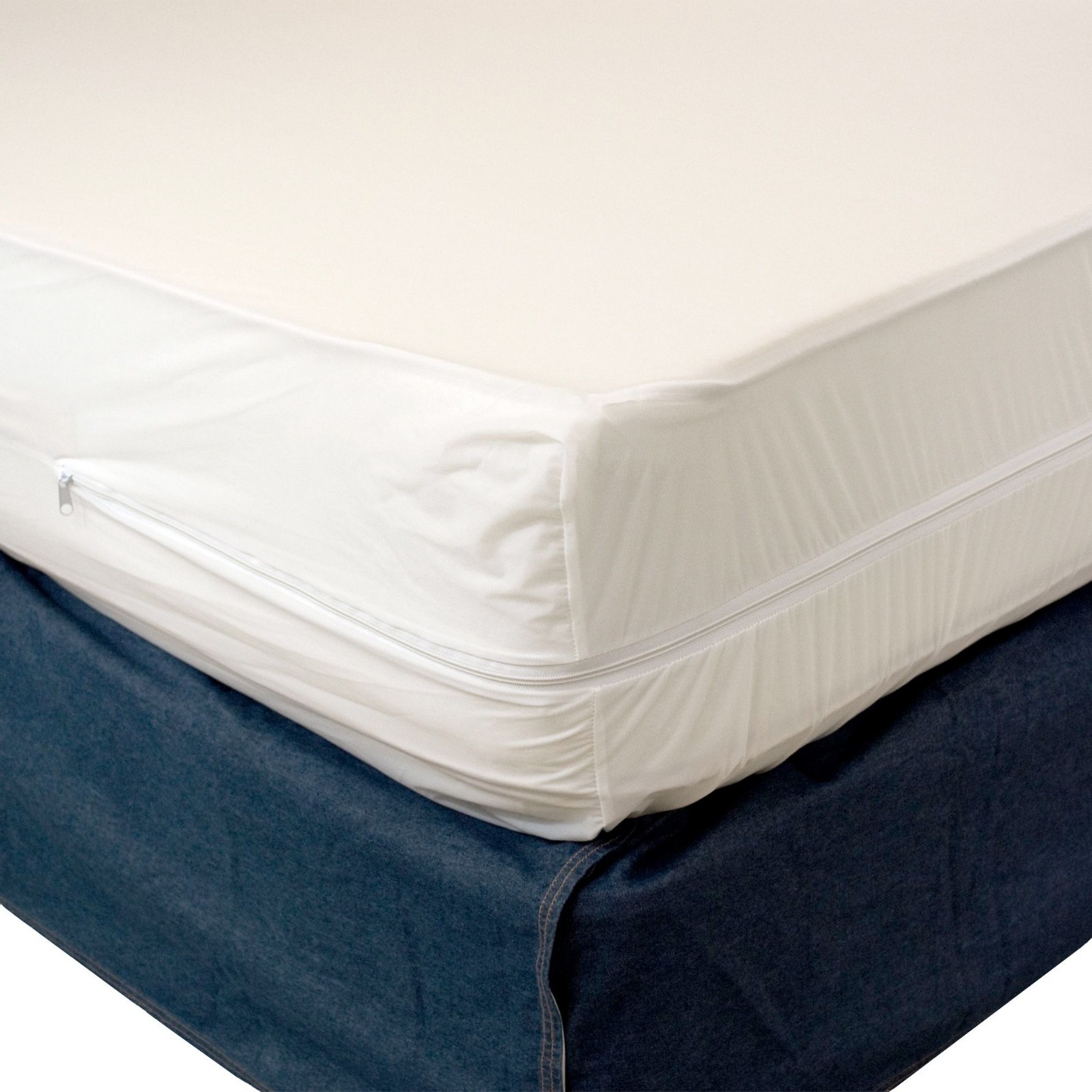 Waterproof Zippered Vinyl Mattress Cover Allergy Relief Bed 