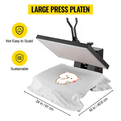 VEVOR Heat Press Machine 16" x 24" Clamshell Sublimation Printer for T-shirt