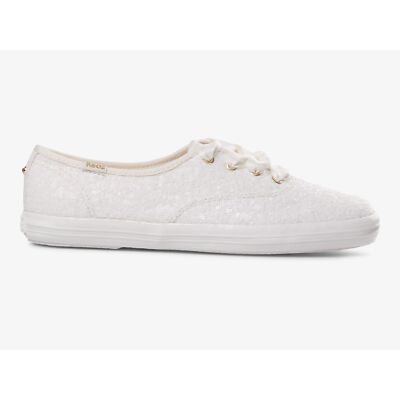 Keds Women Champion Sequins Sneaker Off White 8 M Fashion Sneakers Canvas