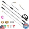 Gutter Cleaning Tools From the Ground, 13 FT Pressure Washer Extension Wand, Power Washer Lance With 5 Pressure Washer Spray Nozzle Tips, 30°, 120° Gutter Cleaner Curved Rod for Wall Roof Gutter