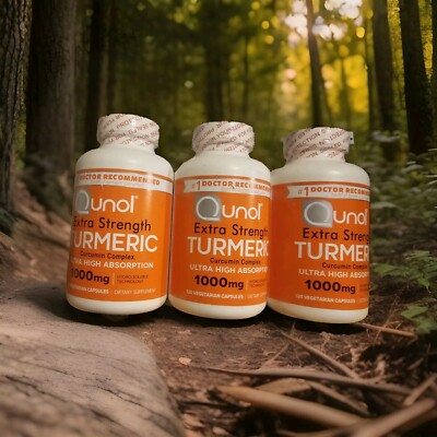 Lot of 3 Qunol Extra Strength Tumeric Circumin Complex 1000mg 360Caps Exp5/ 2026