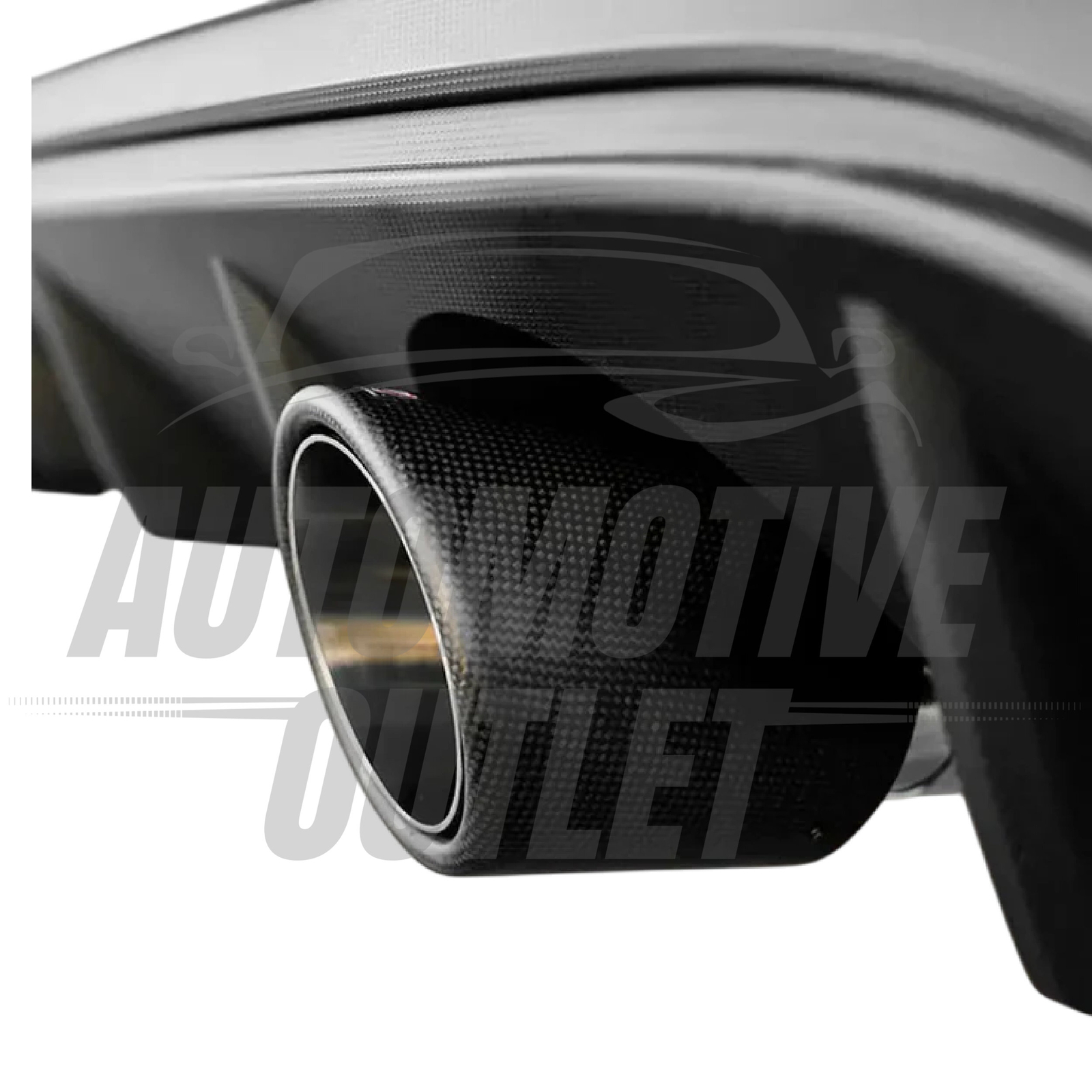2X AKRAPOVIC EXHAUST TIPS 4" ROLLED EDGE STAINLESS SILVER & BLACK CARBON FIBRE 12