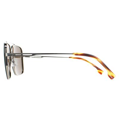 Pre-owned Hugo Boss Sunglasses Boss 1325/s 6c5 70 Brown Horn Ruthenium Brown In Silver
