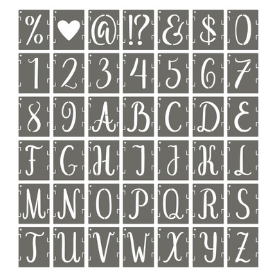 3 Inch Alphabet Letter Stencils, 42Pcs Letters Numbers Symbol Interlocking