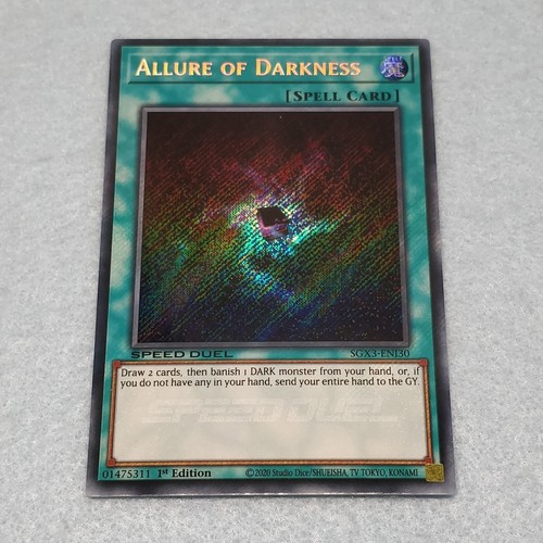 Yugioh Allure of Darkness SGX3 1st Edition Secret Rare Card