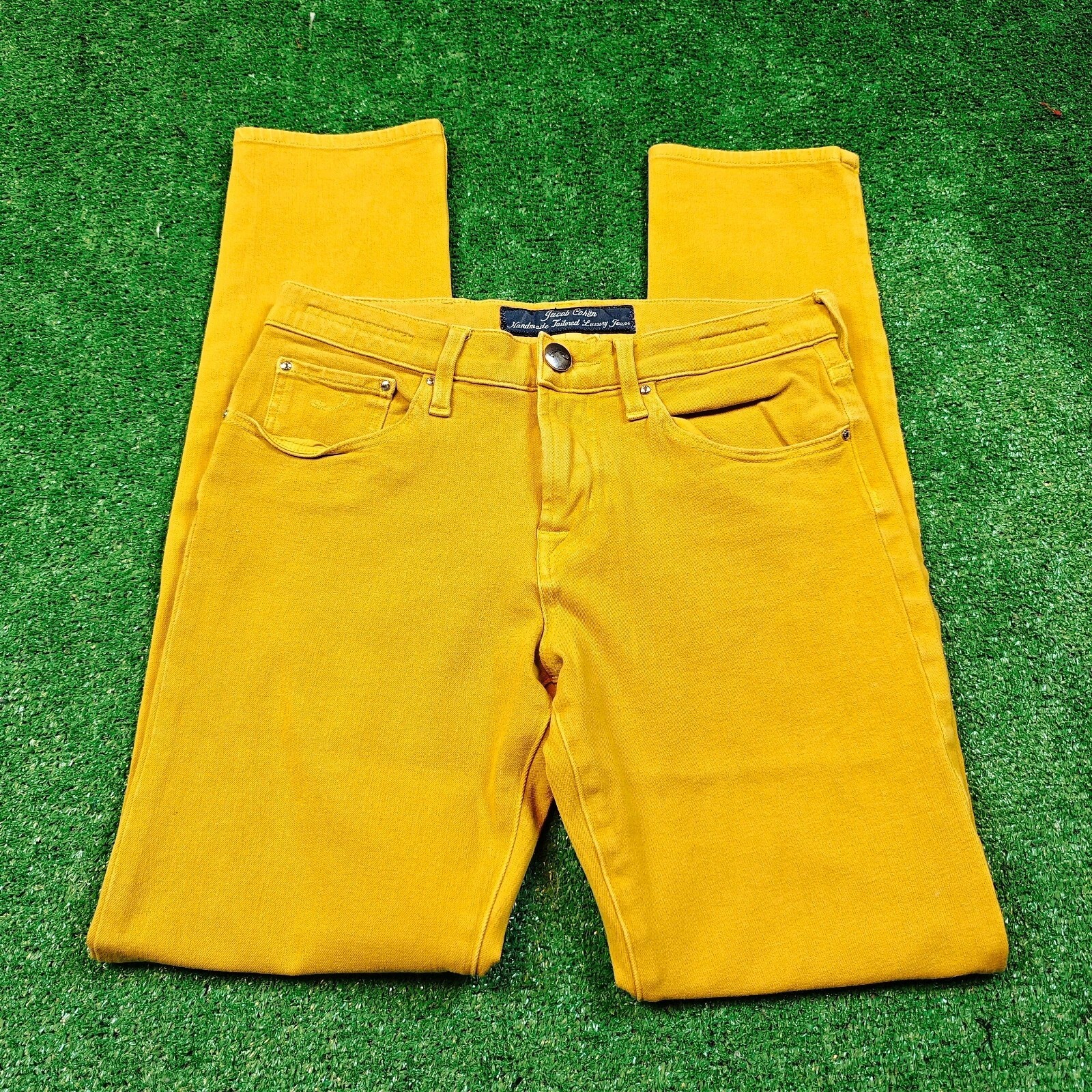 Jacob Cohen Jeans Womens 26 Yellow Straight zip fly japanese