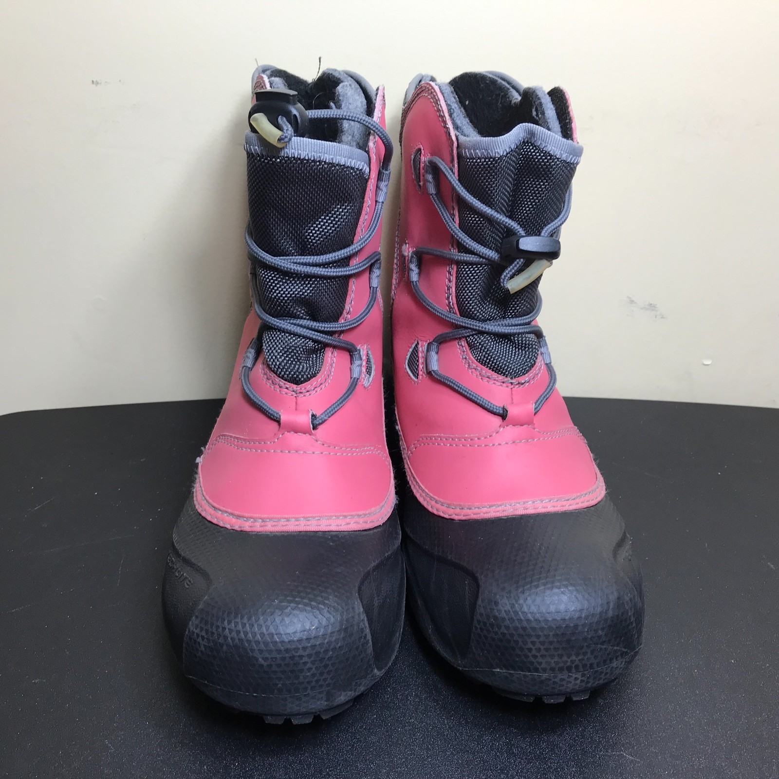 Columbia Icepack Youth Winter Shoes Size 6 Eur 38 Pink Black