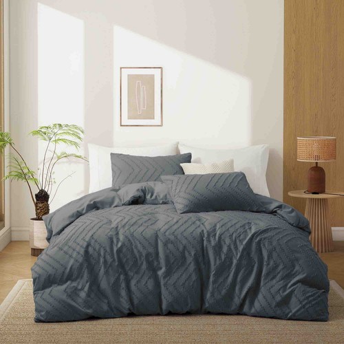 Peace Nest Duvet Cover Sets - Clipped Jacquard Geometric with Pillowcase