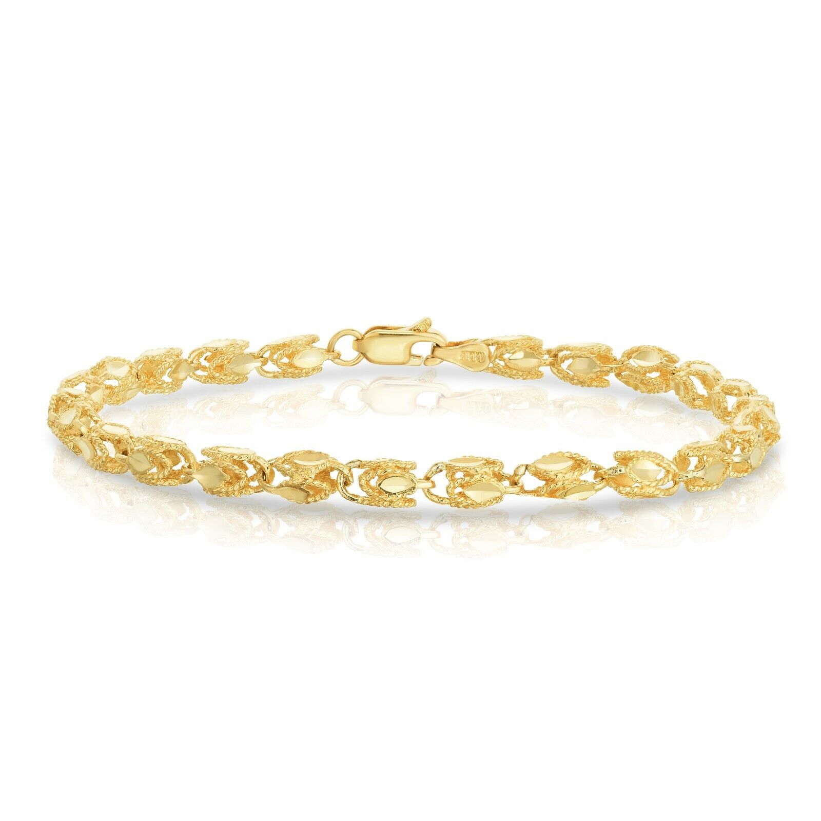 Pre-owned Floreo 10k Yellow Gold 4.5mm Turkish Rope Chain Bracelet And Anklet In 7