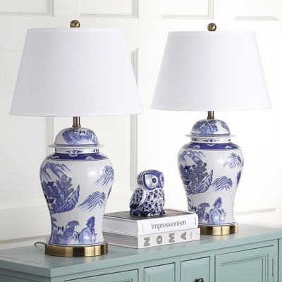 blue ginger jar lamps
