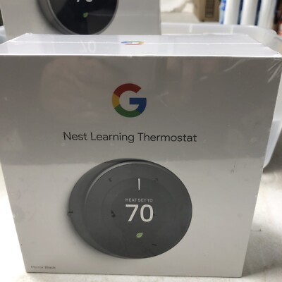 Google Nest 3rd Gen A0013 T3018US Learning Thermostat Mirror Black New Sealed	