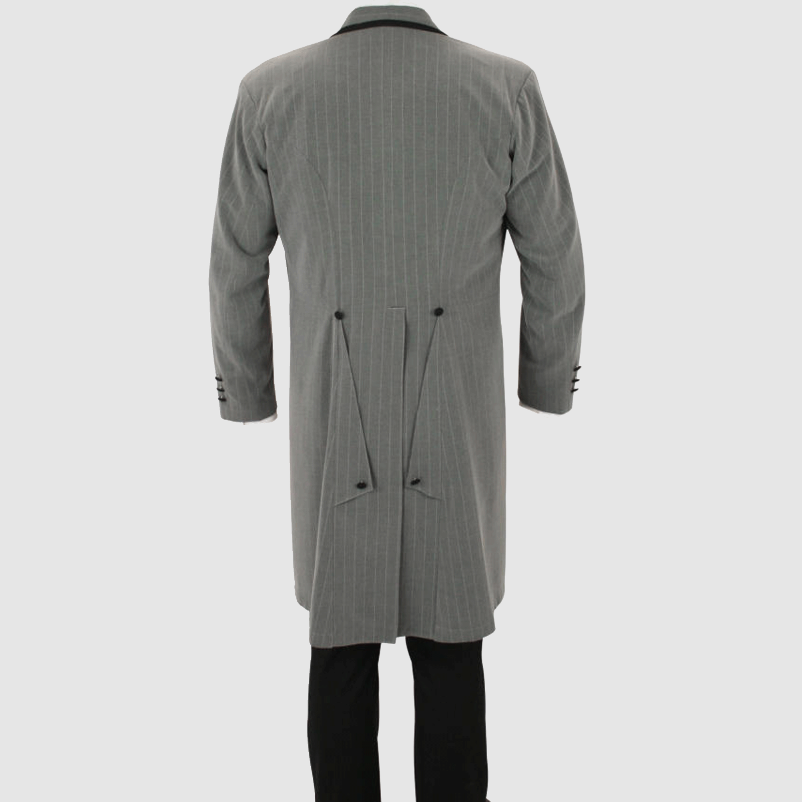 Pre-owned Handmade Men's Carrington Frock Coat, A Superb Show Of Wool Coat In Gray