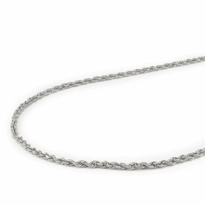 Pre-owned Nuragold 14k White Gold Solid Womens 1.5mm Diamond Cut Chain Pendant Necklace 16"