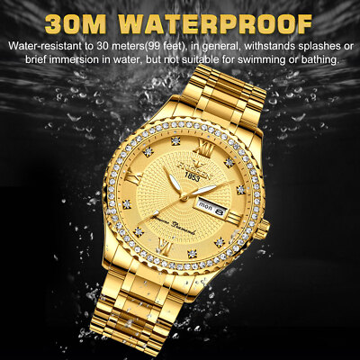 Waterproof Men's Watches Relojes De Hombre Stainless Steel Quartz Business Gifts