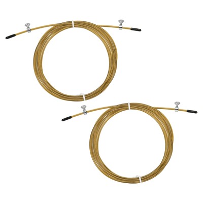 2Pcs 10Ft Speed Jump Rope Replacement Cable Professional Skipping Rope Gold Tone