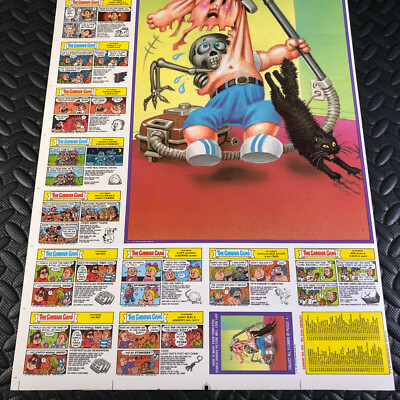 GARBAGE PAIL KIDS 10th SERIES 10 UNCUT SHEET TOPPS 1987 44 STICKER CARDS RARE!