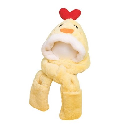 Hooded Scarf Costume Hats 3 in 1 Funny Dress up Comfortable for Girls Boys