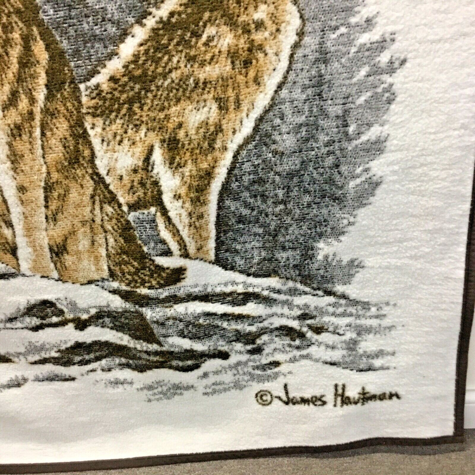 Biederlack~Howling Wolves~Hautman~Wolf~Throw~Reversible~Moon~Vintage~USA made