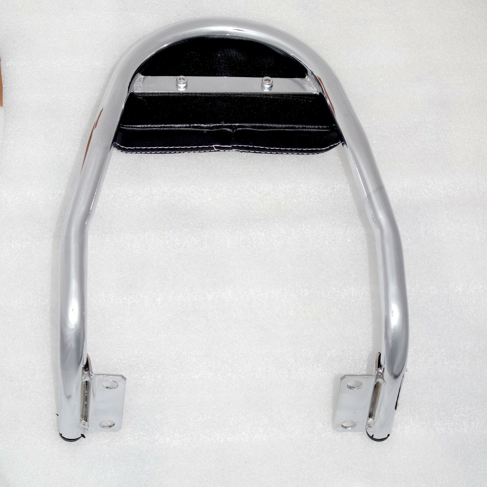 Fits Royal Enfield Twins Interceptor 650 cc Back Rest Steel Chrome Cushion 