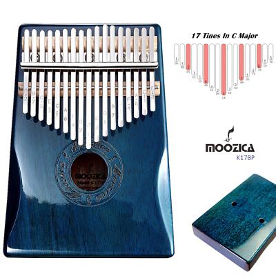 17 Keys Kalimba Thumb Piano Solid Mahogany Wood Professional Marimba Mbira wi...