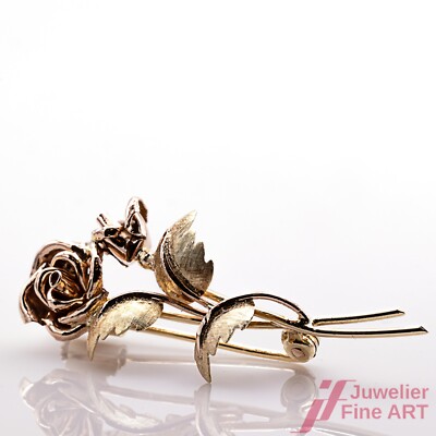 Brosche 585 Gelb & Rotgold