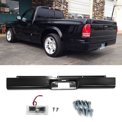 Rear Bumper Roll Pan w/License Plate Light & Screws For 1997-2004 Dodge Dakota