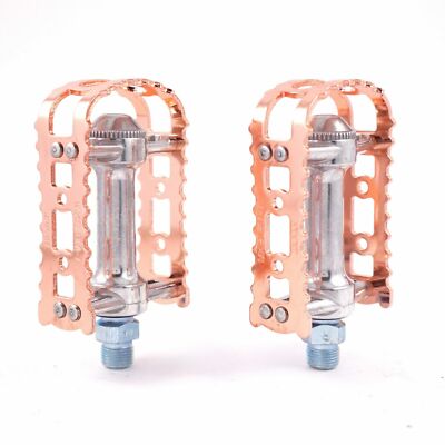 MKS BM-7 Vintage Alloy Anodized Road Old School City Flat Bike Pedal - Copper