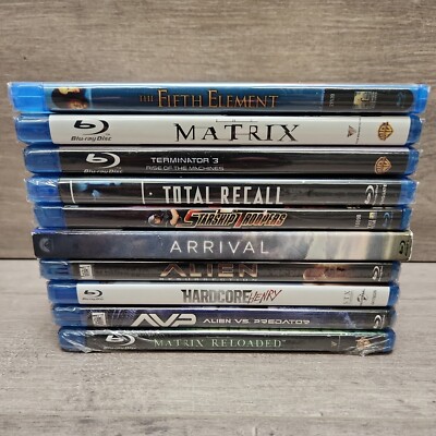 Lot Of 10 NEW/Sealed Bluray Si-Fi Action Fifth Element Matrix Terminator Alien
