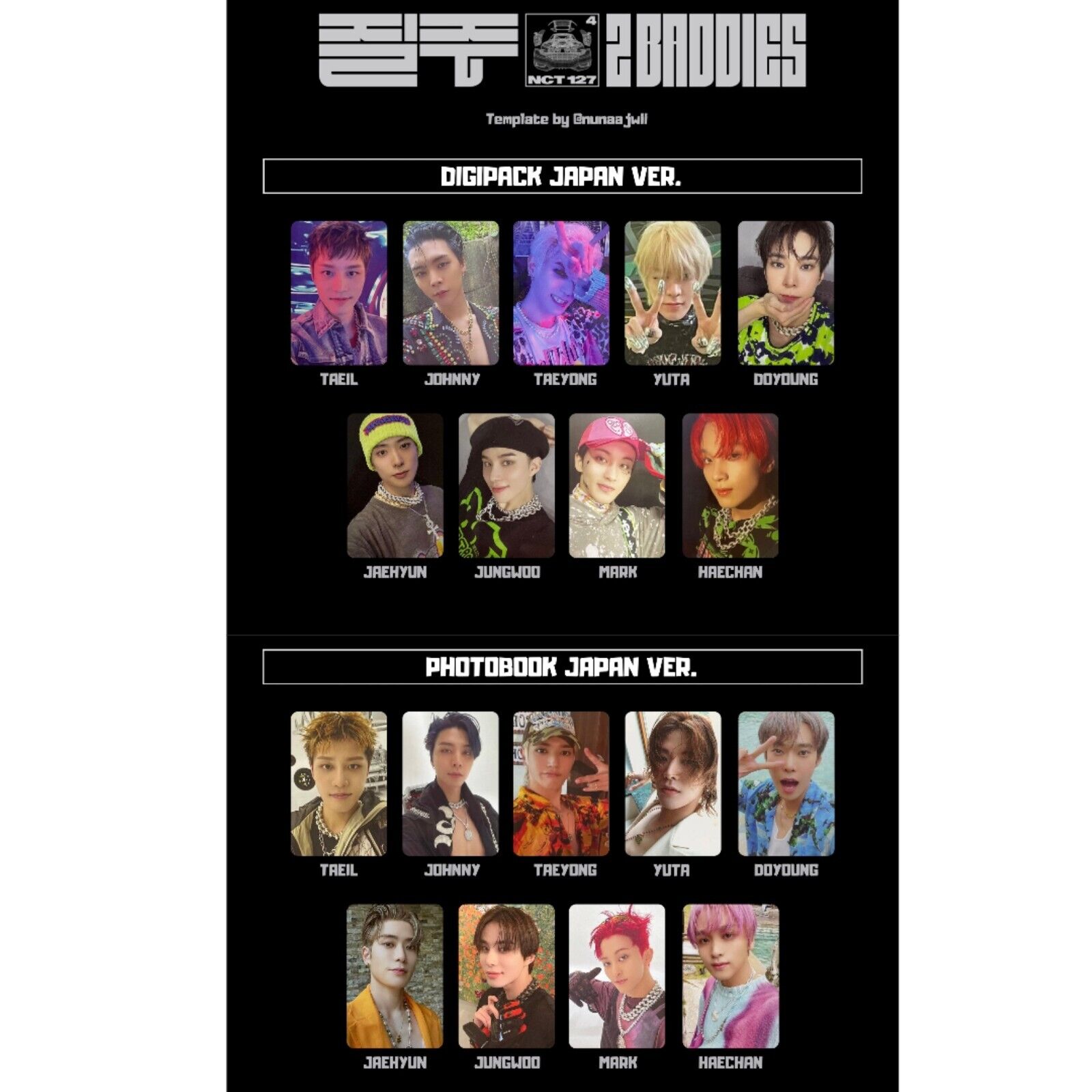 NCT 127 NCT127 2 Baddies JAPAN ver. official Photo card Photobook Digipack PC NCT 127 NCT127 2 Baddies JAPAN ver. official Photo card Photobook Digipack PC