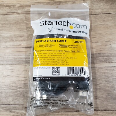 StarTech.com USB-C (Male) to HDMI (Male) DisplayPort 8K Cable CDP2HDMM2MB 2m/6ft