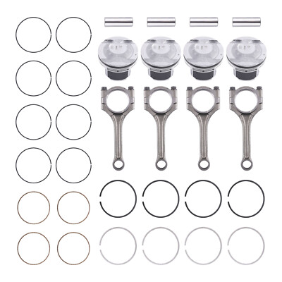 4 Set Connecting Rod Piston For 2012-2015 2016 Hyundai Accent Kia Rio 1.6L DOHC