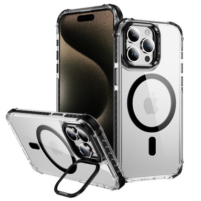High transparency lens holder magnetic case for iPhone 16 15 14 13 12 PROMAX i11