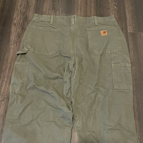 Carhartt B111 Flannel Lined Washed Duck Loose Fit Cargo Pants Men Size 38x32