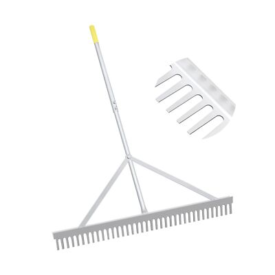 Landscape Rake 36'', Aluminum Rake with Lightweight 69'' Handle, Landscaping ...