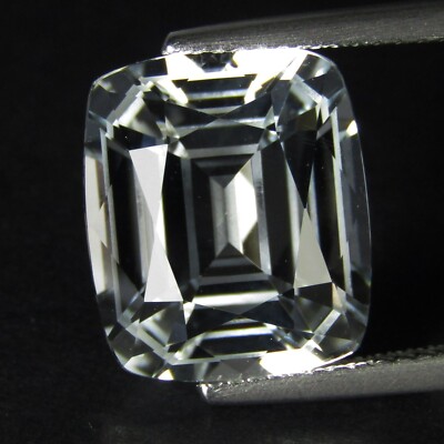 10.12Cts Sparkling Natural White Topaz Fancy Cushion Magic Cut Brazil Gemstone