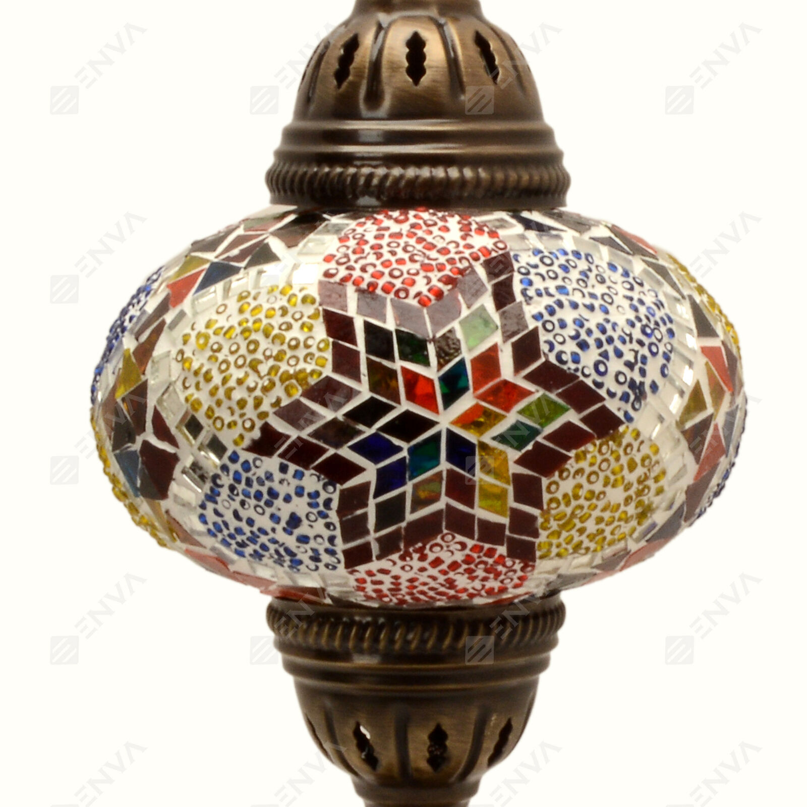 Turkish Moroccan Lamp Colorful Glass Mosaic Handmade Table Desk Light-Free LED - Picture 2 of 5