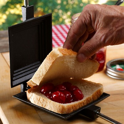 Details about / 27-INCH CAST IRON SQUARE Campfire Grill Pudgie Sandwich Cooker Pudgy Pie Maker