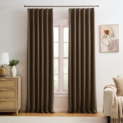 Brown Blackout Curtains 120 Inches Long 10 feet Tall, Extra Lo...