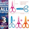 GAIFONGRE 3 Pcs Toddler Plastic Safety Scissors for Kids, Small Blunt Tip Plastic 4.5