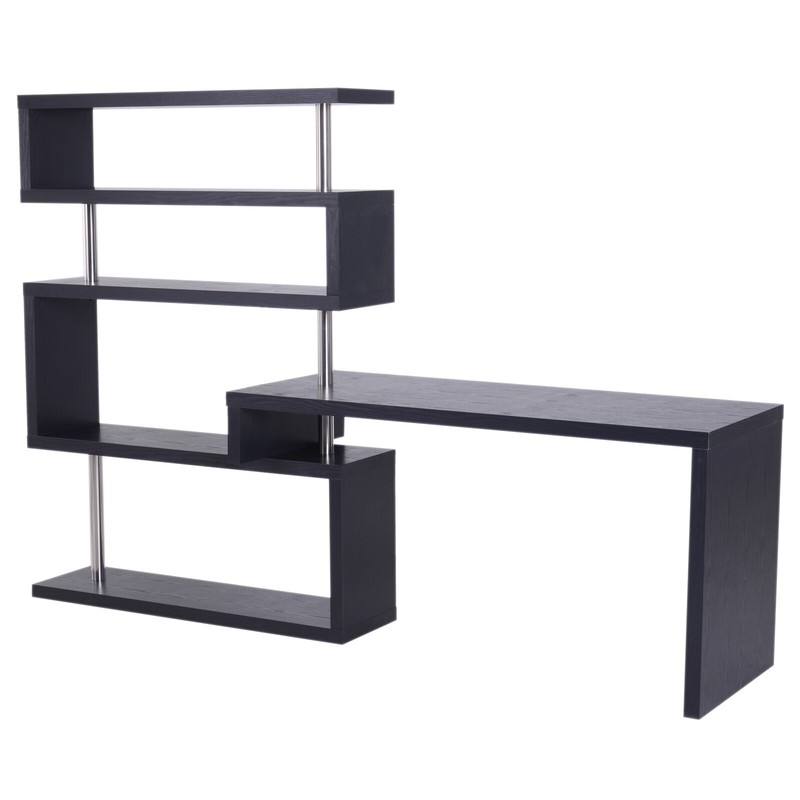 Hollow Core Hobby Corner Desk Computer Table Rotating 4 Tier Shelf