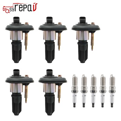 5X Ignition Coils + 5X Iridium Spark Plugs for Chevrolet GMC lsuzu L4 L5 UF303