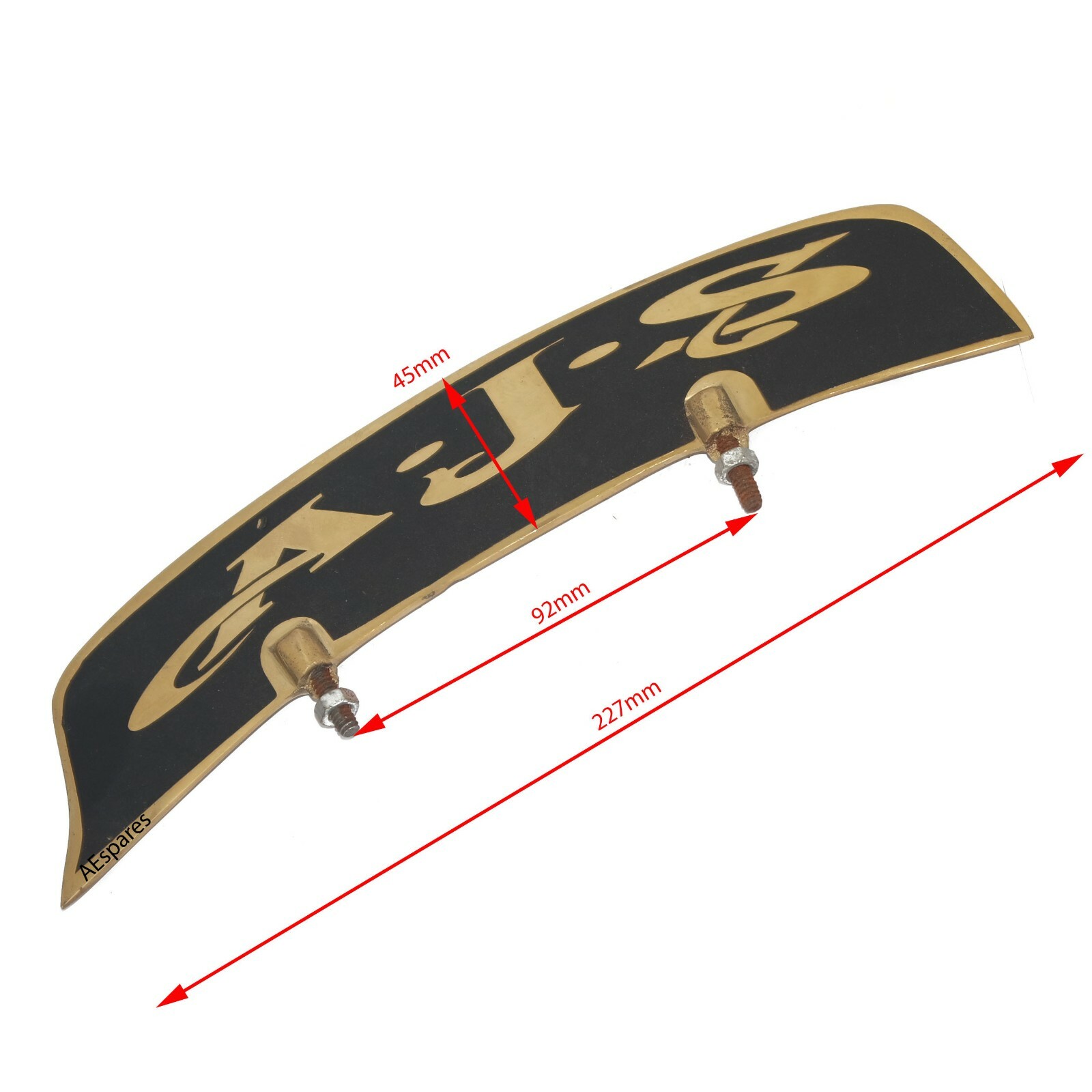 Front Mudguard Number Plate Brass For AJS Motorcycle 