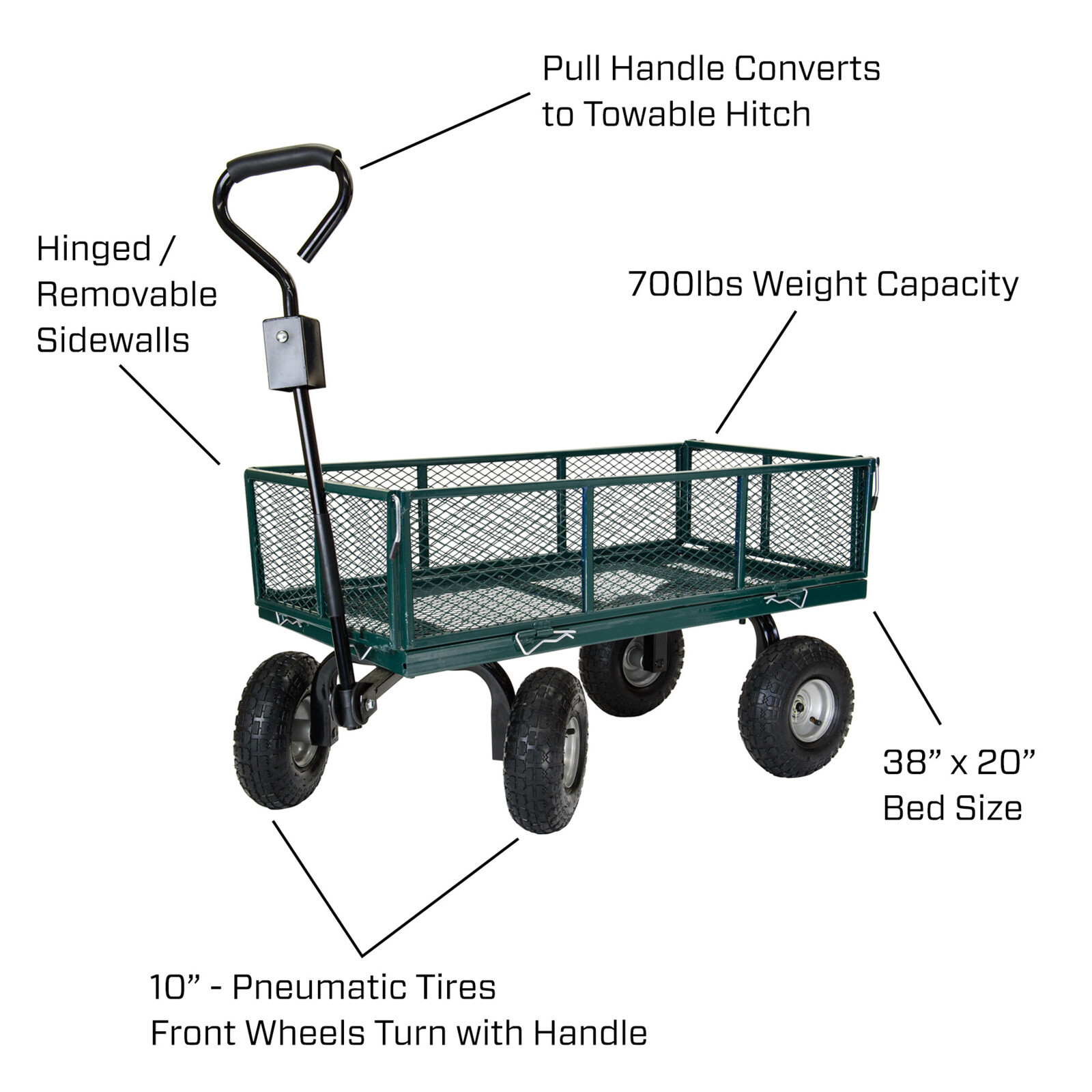 Garden Star Towable Mesh Garden Utility Cart Yard Wagon Plant Hauling