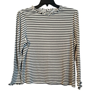 Croft & Barrow PXXL Womens Long Sleeve Striped Top