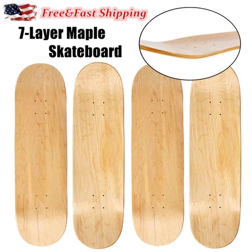 4pcs 7 Layers Skateboard Maple Blank  Deck Board DIY Hand-painted Longboard US