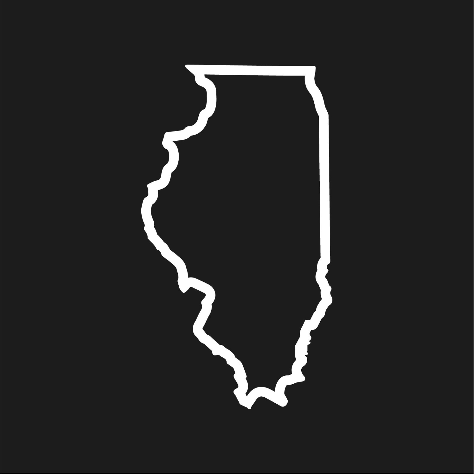 Illinois Outline Vinyl Decal Center Line shape sticker