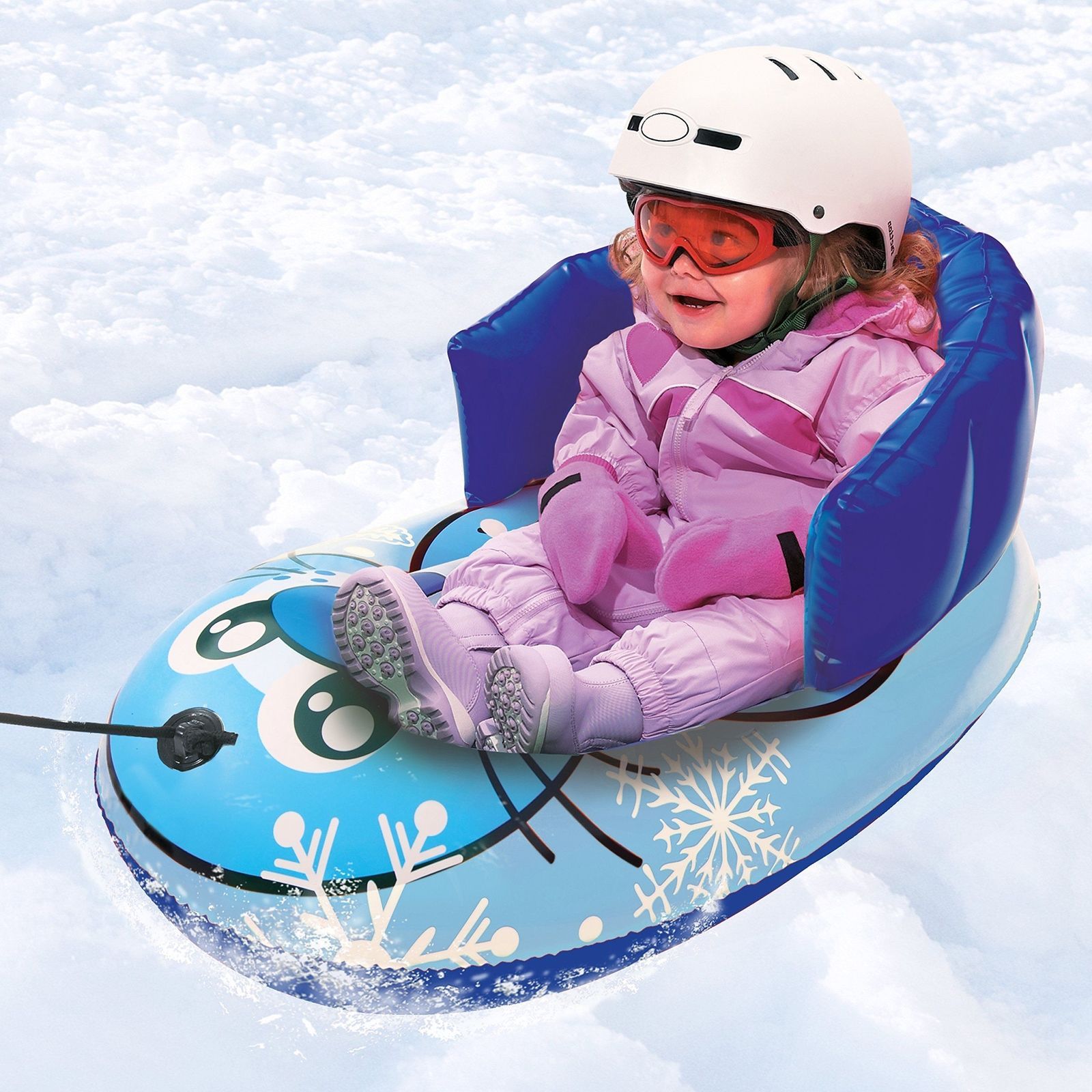 1-3 Years Pipeline Toddler Pull Snow Sled, Inflatable Seal Tube w/Backrest, 33