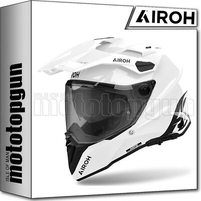 AIROH HELMET DUAL MOTORBIKE CM214 COMMANDER 2 COLOR WHITE GLOSS SZ. L
